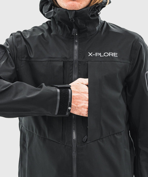 Pocket detail view of the Open Ocean Jacket in black